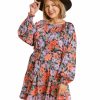 Curvy Girl * | Deals Apparel-Curvy Girl Curvy Give You Up Floral Dress Black Mix