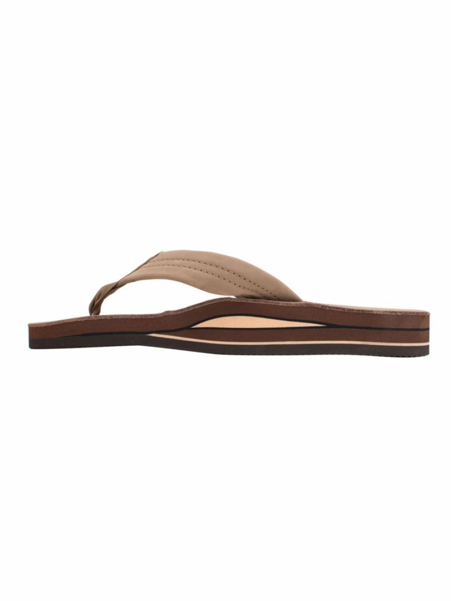 Shoes * | Cheap Footwear Rainbows Double Arch Support Leather Sandal Dark Brown