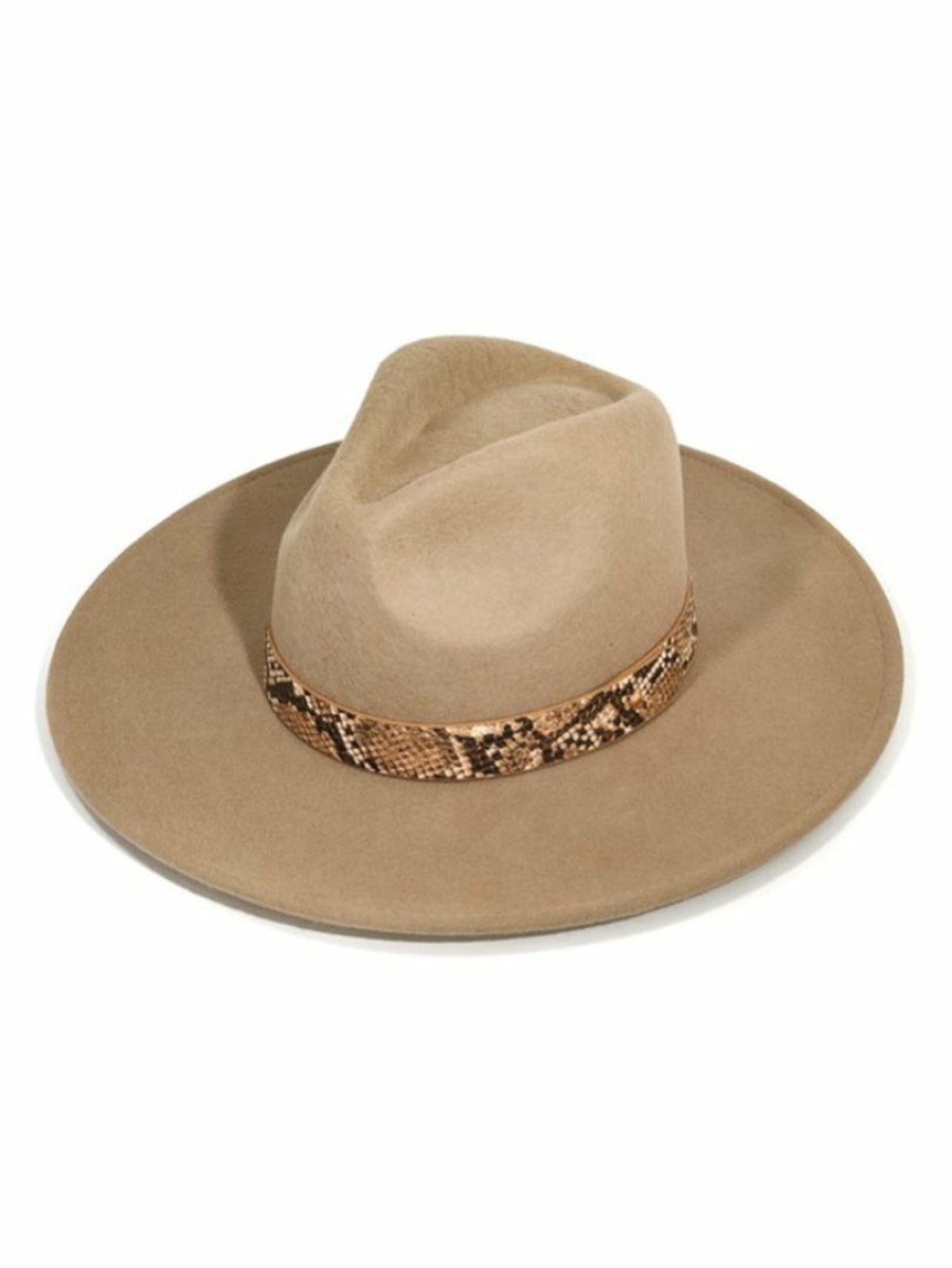 Gameday * | Flash Sale Accessories Wanderlust Khaki Snake Trim Hat Hats