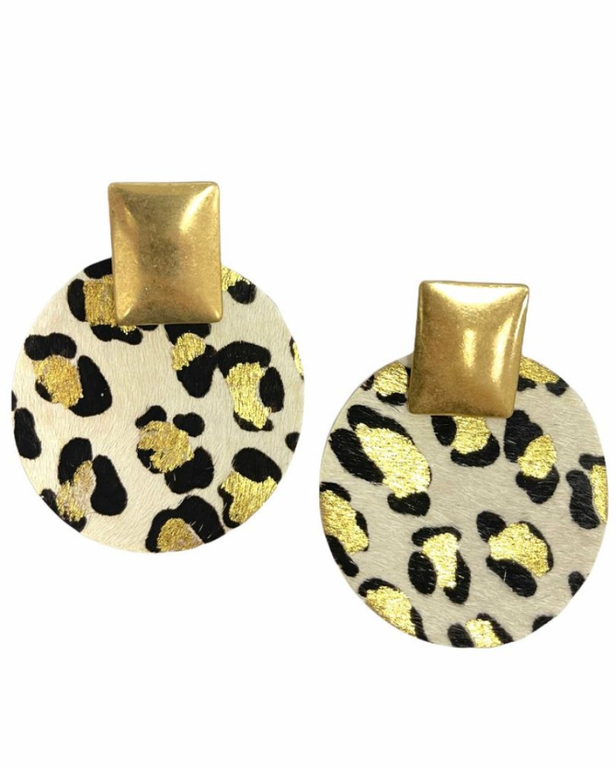 Gameday * | Buy Jewelry Seeing Spots White Leopard Earrings