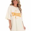 Gameday * | Buy Pressbox Oversized Tee Collection Tennessee Gridiron Oversized Tee Ivory