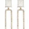 Gameday * | Brand New Golden Stella Square Bead & Open Rectangle Earrings