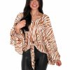 Clothing * | Cheap Bucket List Welcome To The Jungle Zebra Top Brown/White