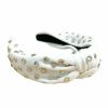 Gameday * | Cheapest Josie'S Boutique White Rhinestone Knotted Headband Accessories