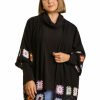 Curvy Girl * | Top 10 Apparel-Curvy Girl Curvy Take On Me Crochet Kimono Black