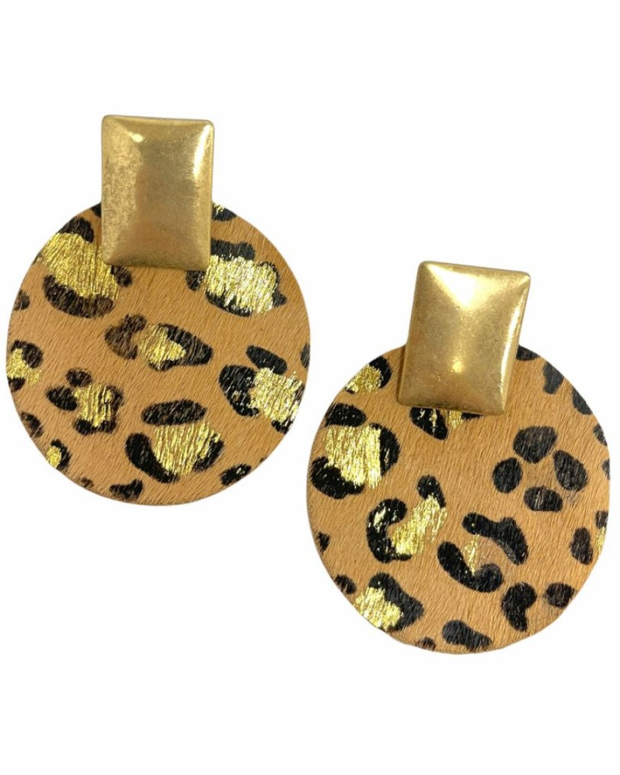 Gameday * | Top 10 Jewelry Seeing Spots Brown Leopard Earrings