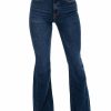 Clothing * | Buy Cello Bottoms Second Round Dark High Rise Flare Jeans Dark Denim