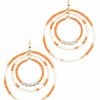 Gameday * | Flash Sale Golden Stella Orange And White Bead Circle Earrings Gameday