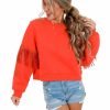 Gameday * | Outlet Cloud Ten Never Accept Defeat Fringe Sweatshirt Apparel Orange