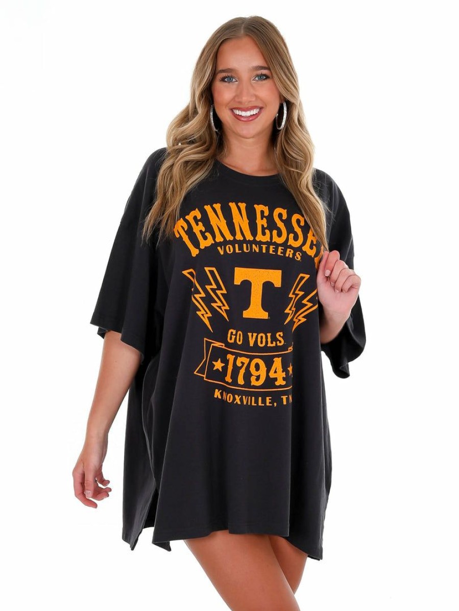 Gameday * | Best Deal Pressbox Oversized Tee Collection Tennessee Citrus Park Oversized Tee Black