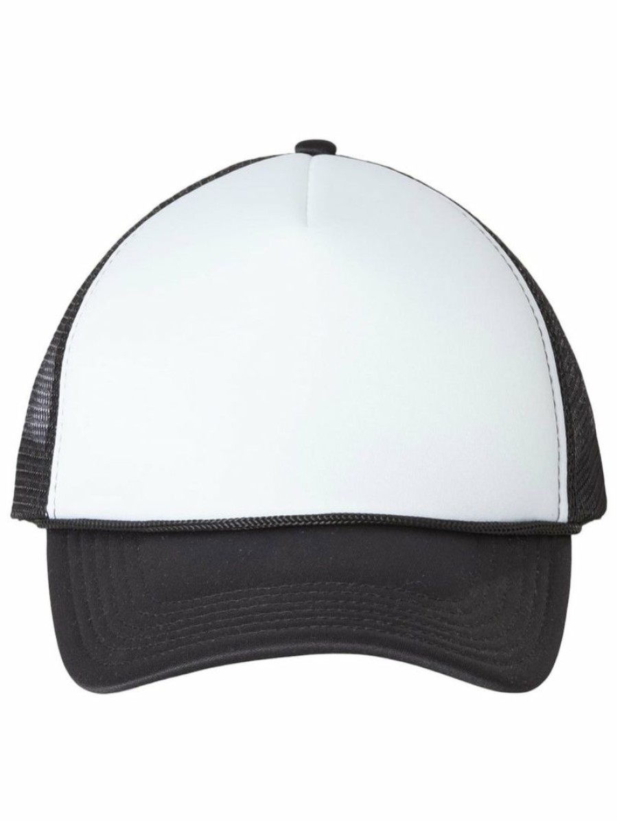 Gameday * | Flash Sale Kbethos Foam Black And White Trucker Hat Accessories Black/White