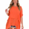 Gameday * | Buy Umgee Halftime Show Orange Layered Tunic Apparel Tangerine