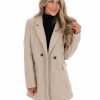 Clothing * | Flash Sale Love Tree In The City Fleece Coat Outerwear Oatmeal