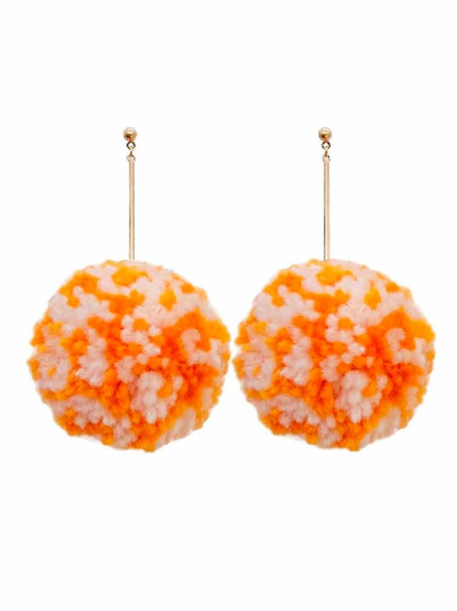 Gameday * | Outlet Treasure Import Jewelry Big School Color Pom Pom Earrings