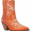 Gameday * | Discount Dan Post Boot Co. Footwear Primrose Metallic Cowboy Boots Orange