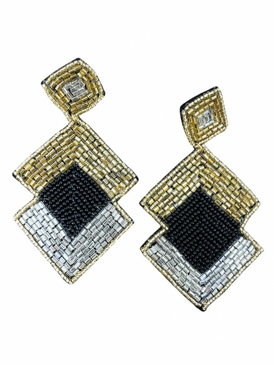 Gameday * | Best Pirce Jewelry Good To Be Beaded Geometric Earrings