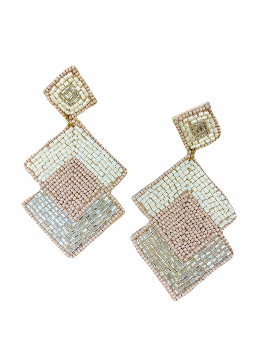 Gameday * | Best Pirce Jewelry Good To Be Beaded Geometric Earrings