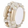 Gameday * | Wholesale Siete Crystal Ivory Tube Bracelet Bracelets