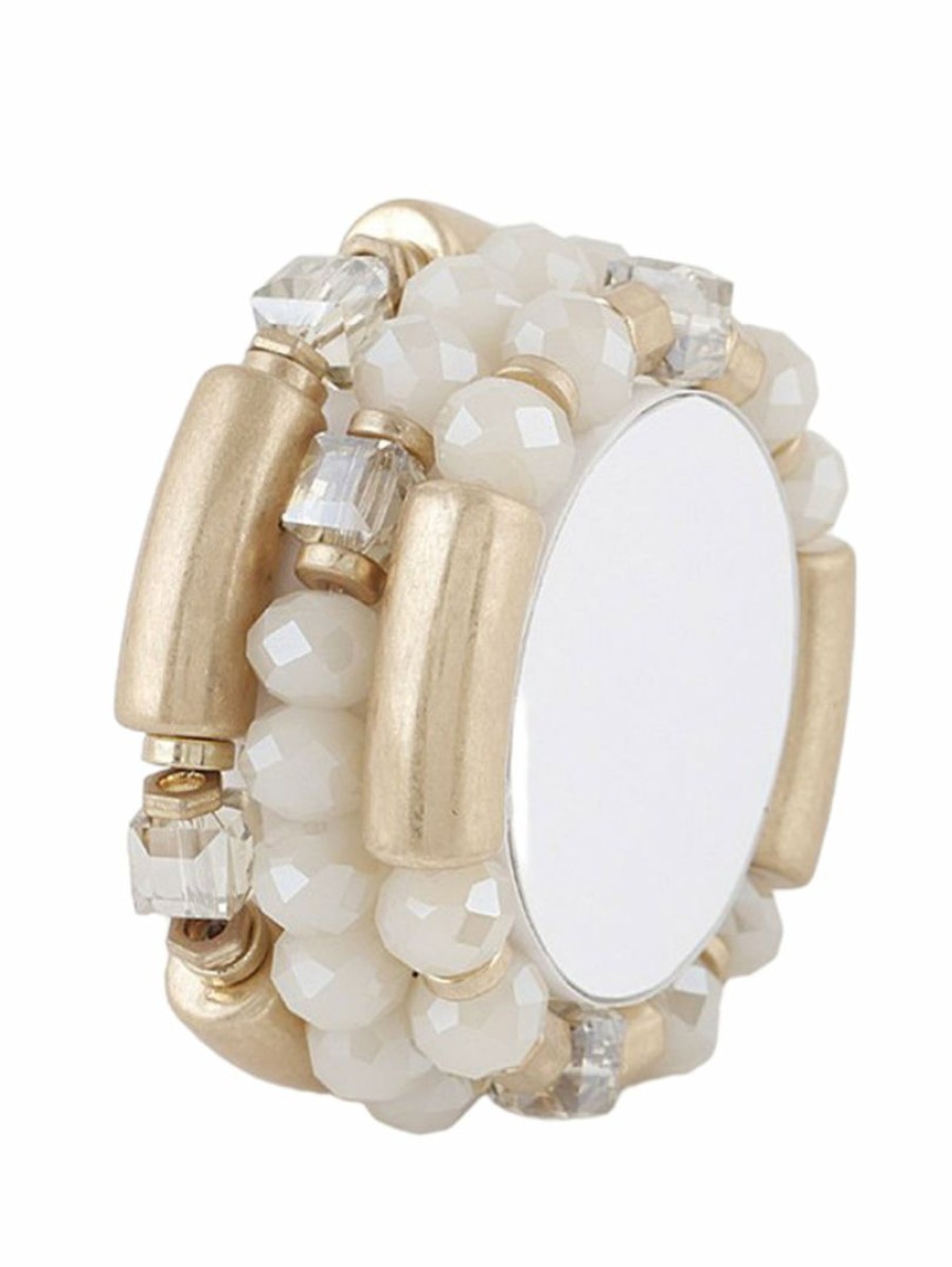 Gameday * | Wholesale Siete Crystal Ivory Tube Bracelet Bracelets