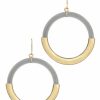 Gameday * | Buy Golden Stella Half Tube Lucite Circle Earrings