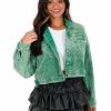 Clothing * | Discount Blue B For You Rhinestone Fringe Jacket