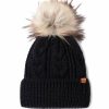 Gameday * | Best Deal David And Young Hats Cable Knit Fur Pom Beanie