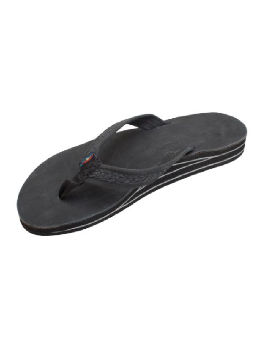 Shoes * | Cheap Footwear Rainbows The Willow Double Arch Support Leather Sandal Black