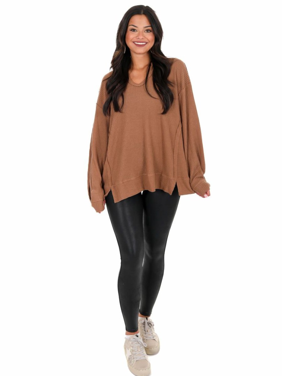 Clothing * | Coupon Jodifl Tops While I Can Waffle Knit Top