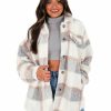 Clothing * | Deals Illa Illa Speechless Teddy Plaid Shacket Outerwear