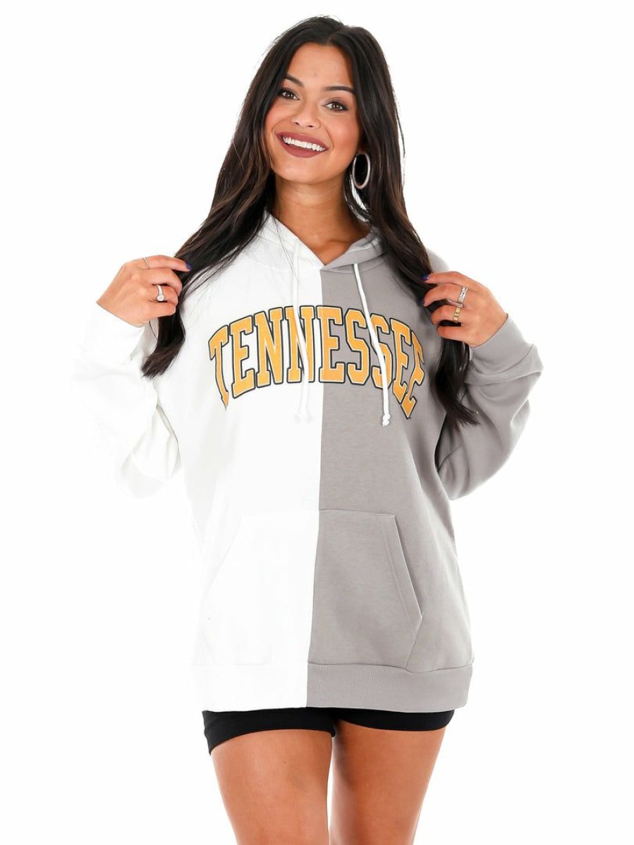 Gameday * | Top 10 Gameday Couture Tennessee Volunteers Play By Play Split Hoodie White