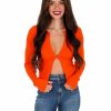 Gameday * | Promo Papermoon About Love Front Twist Ribbed Top Orange