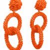 Gameday * | Deals Golden Stella Orange Seed Bead Linked Earrings Jewelry