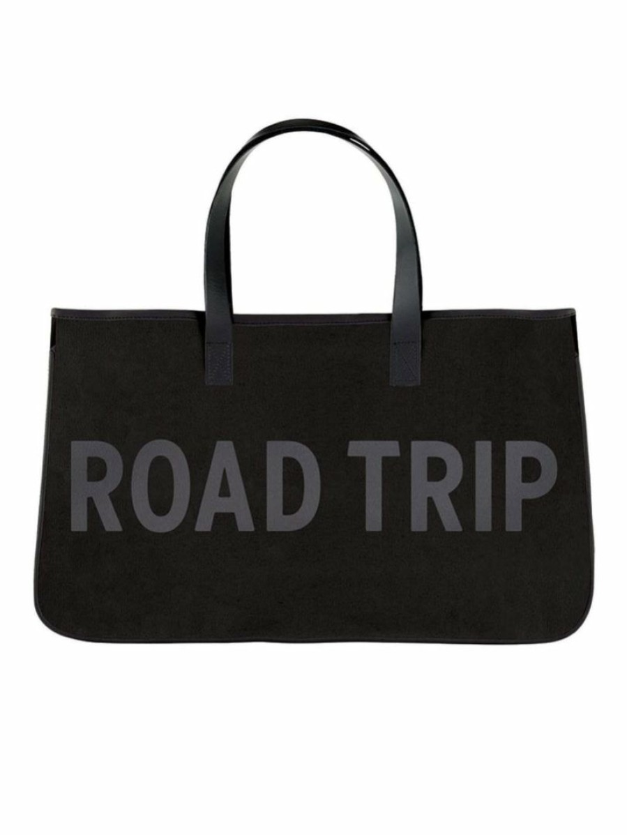 Gameday * | Budget Accessories Road Trip Black Canvas Tote Bags