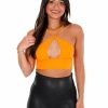 Gameday * | Best Deal Better Be Cheerleader Front Cross Crop Top Orange