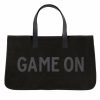 Gameday * | Cheap Accessories Game On Black Canvas Tote Bags