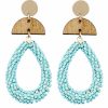 Gameday * | Deals Golden Stella Bead Teardrop & Wedge Earrings