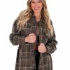 Clothing * | Best Reviews Of Hyfve Totally Flirty Plaid Belted Shacket Tops