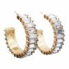 Gameday * | Promo Josie'S Boutique Diamond Plated Hoop Earrings