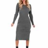 Clothing * | Coupon She + Sky Machine Heart Sweater Midi Dress Dresses Grey