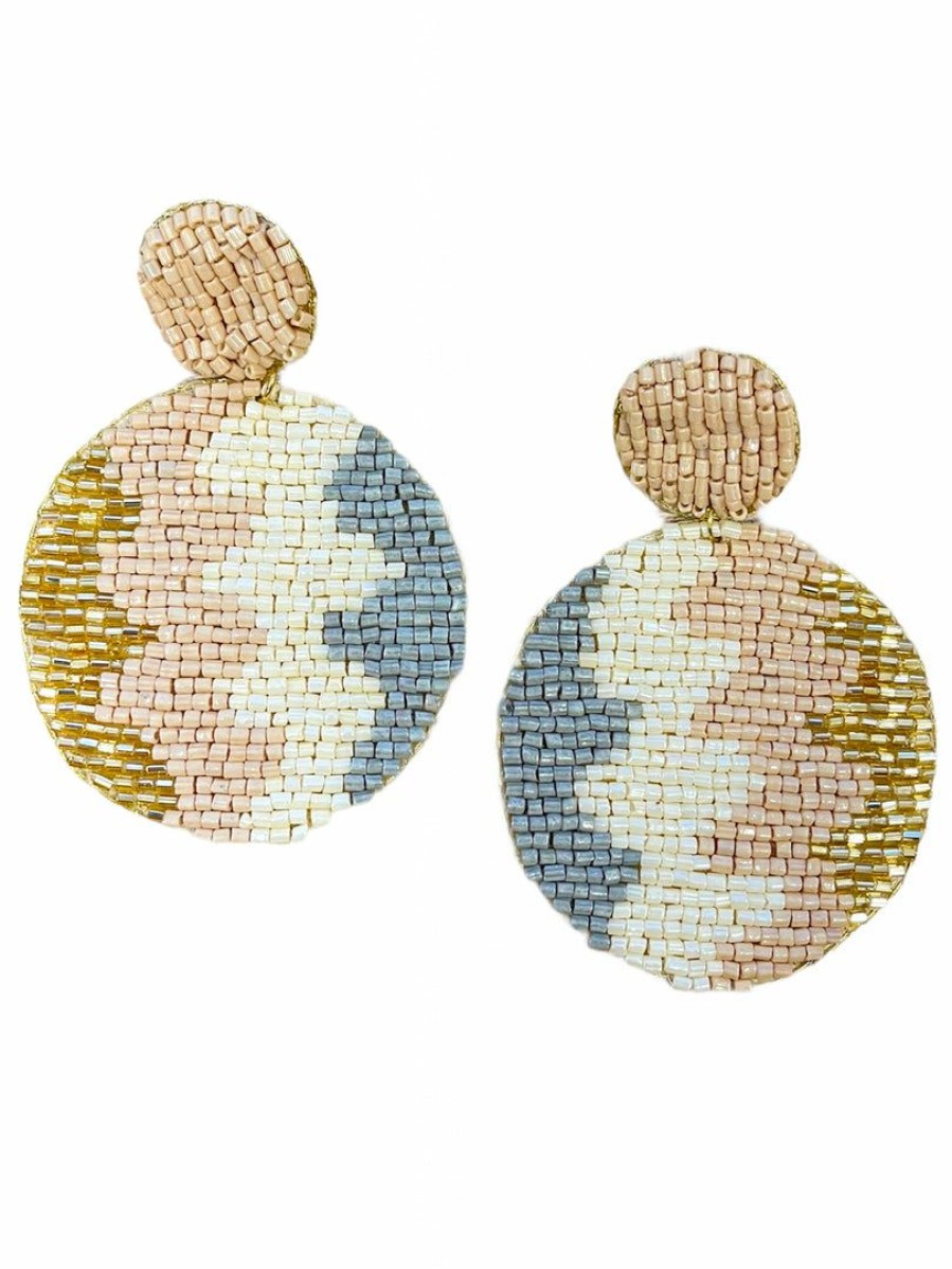 Gameday * | Wholesale Jewelry Sweetness Beaded Disc Earrings