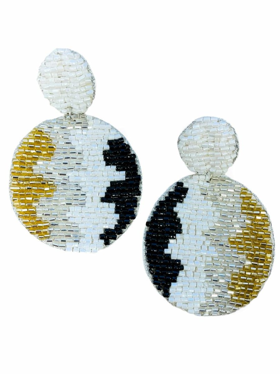 Gameday * | Wholesale Jewelry Sweetness Beaded Disc Earrings