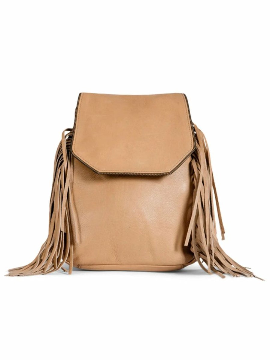 Gameday * | Cheapest Accessories Day And Mood Cognac Hail Fringe Backpack Bags