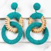 Gameday * | Budget Accessories Falling For You Teal Link Earring Earrings