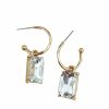 Gameday * | Flash Sale La Bien Aimee Open Hoop With Glass Bead Earrings