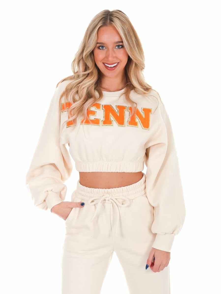 Gameday * | Best Sale Zenana Apparel Tenn Two Piece Set Cream