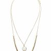 Gameday * | Deals Jewelry Layered Natural Stone & Metal Necklace Necklaces