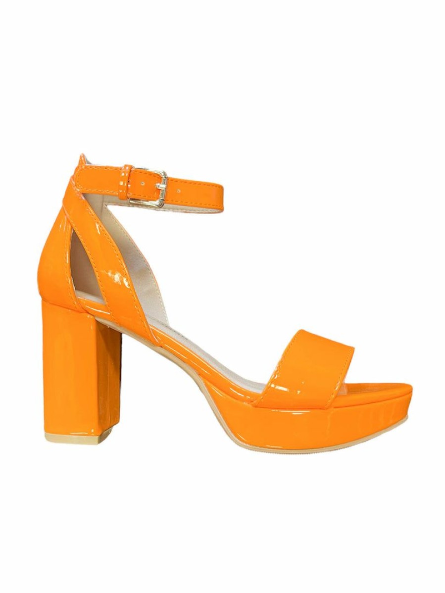 Gameday * | Hot Sale Chinese Laundry Homecoming Patent Heels Footwear Orange