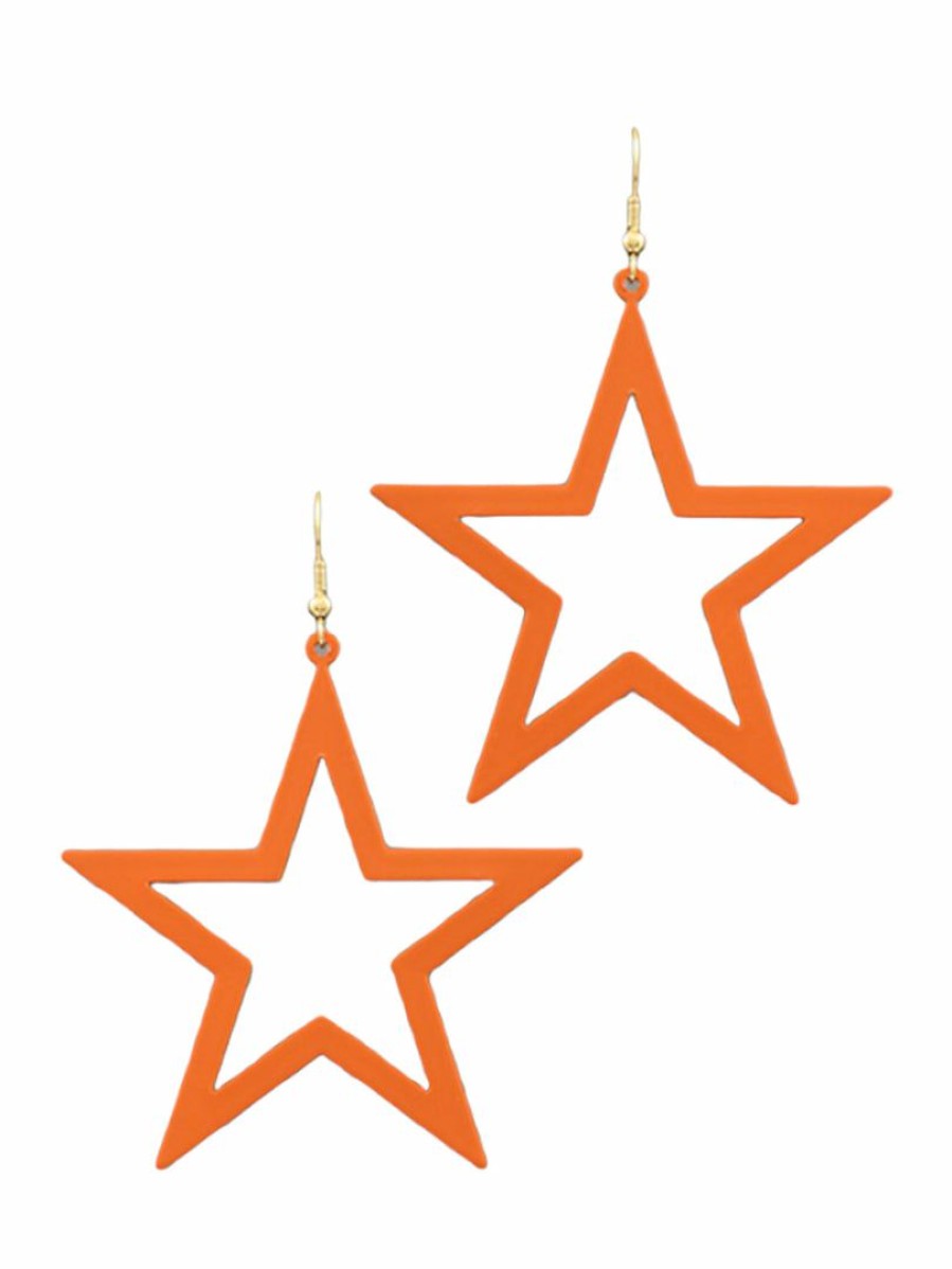 Gameday * | Brand New Golden Stella Color Coat Star Earrings Jewelry