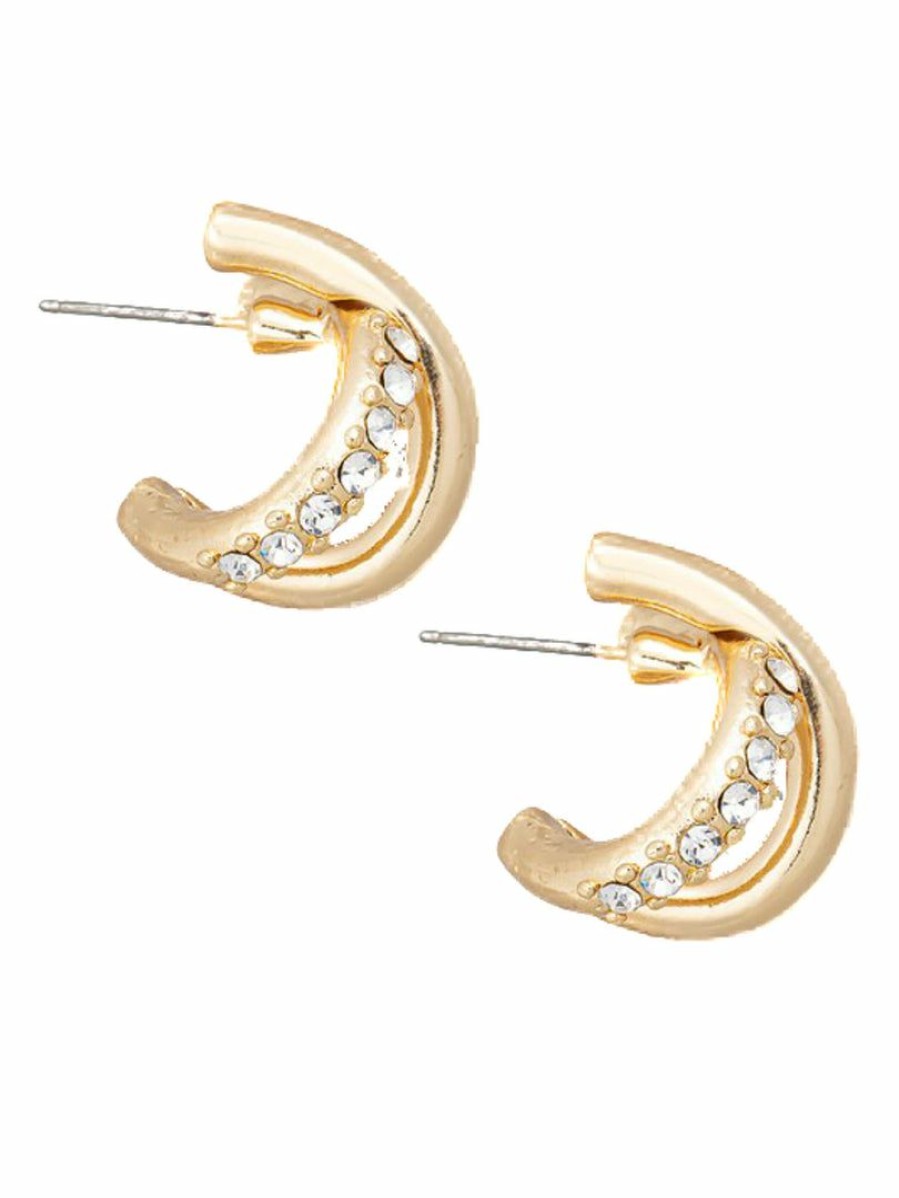 Gameday * | Best Reviews Of Rough Sketch Mini Double C Post Earrings