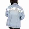 Gameday * | Buy Love Tree Chenille Gameday Denim Jacket Apparel Light Blue